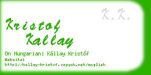 kristof kallay business card